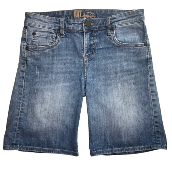KUT FROM THE KLOTH Mid-Rise Stretch Bermuda Jean Shorts - Size 4 - Picture 1 of 6